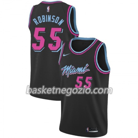 Canotte Uomo Miami Heat Duncan Robinson 55 2018-19 Nike City Edition Nero Swingman